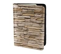 Rustique Rocks Brique Wall Print 14 cm Passeport Élégant Voyage Document Portefeuille Rangement Sécurisé pour Voyage Case