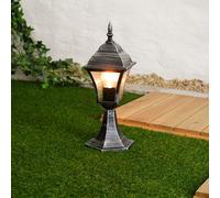 Rustique Routes Lampe Jardin Argent Antique E27 42cm Anti-pluie Embase Maison