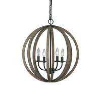 Rustique Suspensions Bois Ø52cm Bille Abat-Jour Pendelleuchte à Manger Salon
