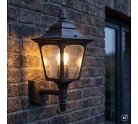 Rustique Wandleuchte Frankie Noir Aluminium IP44 Extérieure Lanterne Cour Maison