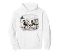 Rustique Wild Horse River Scène Heritage Vintage Western Sweat à Capuche