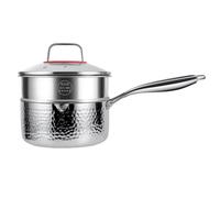 Rustproof Titanium Pot with Lid Uncoated Fast Even Heating