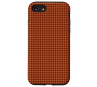 Rusty Autumn Gingham- Warm Fall Brown Mini Checkered Pattern Coque pour iPhone SE (2020) / 7/8