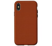 Rusty Autumn Gingham- Warm Fall Brown Mini Checkered Pattern Coque pour iPhone X/XS