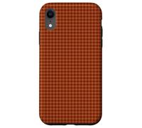 Rusty Autumn Gingham- Warm Fall Brown Mini Checkered Pattern Coque pour iPhone XR