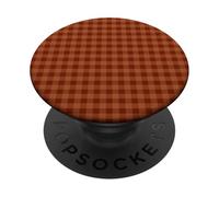 Rusty Autumn Gingham- Warm Fall Brown Mini Checkered Pattern PopSockets PopGrip Adhésif