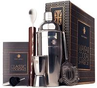 Rusty Barrel - Coffret à Cocktail Mayfair - Kit Cocktail avec Shaker Cocktail en INOX de Style Manhattan | Cocktail Shaker Kit, Kit Barman, Cocktail Kit Complet | dans Une Boîte Cadeau Luxueuse