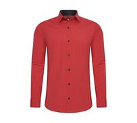 Rusty Neal Chemise pour homme - Coupe ajustée - Manches longues - Stretch - Contraste - Chemise d'affaires, de loisirs, rouge, L
