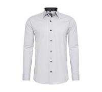 Rusty Neal Chemise pour homme Premium - Coupe ajustée - Manches longues - Stretch - Gris - Col Kent - Chemise d'affaires - Chemise de loisirs - Taille M, gris clair, L