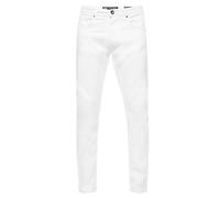 Rusty Neal Jean blanc denim pour homme - En coton stretch - Pour le bureau, la pratique et les affaires - Coupe ajustée - L30 L32 L34, Blanc/denim, 36W / 34L