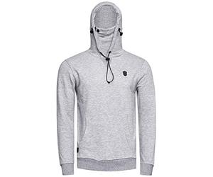 Rusty Neal - Sweat Shirt Homme a Capuche, Ideal pour Votre Jogging, Velo, Trotinette, Pull Hiver Chaud Col Montant Haut Basique Chandaille, Idee Cadeaux Noel, Saint Valentin 19140 Gris Taille S
