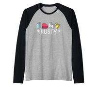 Rusty Pet Lover Nom personnalisé pour Chien Manche Raglan