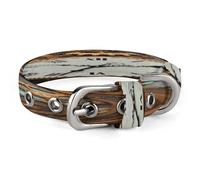 Rusty Steampunk Collier réglable pour chien et chat de petite et moyenne taille en acier inoxydable avec anneau en D en tissu Oxford