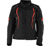 Rusty Stitches Ashley Pixel, veste textile imperméable pour femm 38 Noir/Gris/Rouge Noir/Gris/Rouge