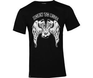 Rusty Stitches Born To Ride T-Shirt, Noir/Blanc, Taille XL
