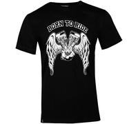 Rusty Stitches Born To Ride, t-shirt XL Noir/Blanc Noir/Blanc