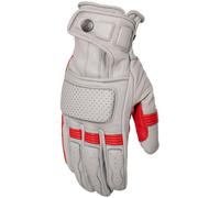 Rusty Stitches Calvin Gant de moto, Gris/Rouge, Taille L