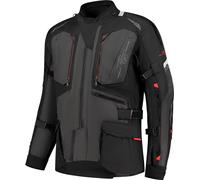 Rusty Stitches Cliff, veste textile imperméable 3XL Noir/Gris Foncé/Rouge Noir/Gris Foncé/Rouge