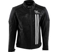 Rusty Stitches Cooper, veste en cuir L Noir/Blanc Noir/Blanc