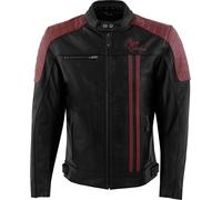 Rusty Stitches Cooper, veste en cuir XXL Noir/Rouge Foncé Noir/Rouge Foncé