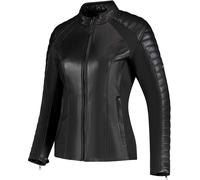 Rusty Stitches Donna Blouson en cuir de moto pour femmes, noir, taille 36
