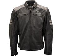 Rusty Stitches Jari Veste de moto en cuir, Gris foncé/gris clair, Taille M