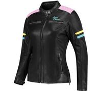 Rusty Stitches Joyce V2 Veste en cuir de moto pour dames, noir/multicolore, Taille 38