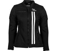 Rusty Stitches Lauren V2, veste textile femme 40 Noir/Blanc Noir/Blanc