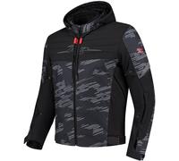 Rusty Stitches Liam Veste textile imperméable à l’eau pour moto, Noir/Gris/Rouge, Taille L