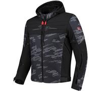 Rusty Stitches Liam Veste textile imperméable à l’eau pour moto, Noir/Gris/Rouge, Taille XL