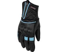 §Gants Moto Femme Rusty Stitches Lilly Noir-Bleu Pastel§