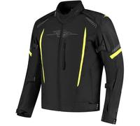 Rusty Stitches Pete, veste textile imperméable S Noir/Jaune Néon Noir/Jaune Néon