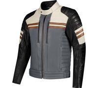 Rusty Stitches Steve, veste en cuir 4XL Gris/Noir/Blanc/Marron Gris/Noir/Blanc/Marron