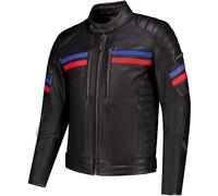 Rusty Stitches Steve, veste en cuir XXL Noir/Rouge/Bleu Noir/Rouge/Bleu