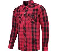 Rusty Stitches Super Neil V2 Chemise de moto, Rouge/Noir, Taille 7XL