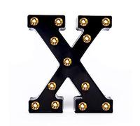 Rutaqian LED Noir Lettres Signe s'allument pour la veilleuse Maison fête Anniversaire Mariage noël Barre décoration X