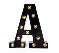Rutaqian LED Noir Lettres Signe s'allument pour la veilleuse Maison fête Anniversaire Mariage noël Barre décoration A