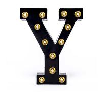 Rutaqian LED Noir Lettres Signe s'allument pour la veilleuse Maison fête Anniversaire Mariage noël Barre décoration Y