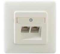 RUTENBECK Boîte de raccordement Cat6 UP 2xRJ45 entrée de canal RAL9010