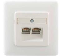Rutenbeck UAEClassEAiso8/8Uprw Prise réseau encastré insert avec plaque centrale et châssis blanc