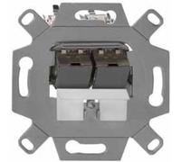 Rutenbeck UM-Cat.6A#139104071 Prise réseau encastré insert avec plaque centrale et châssis gris