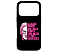 Ruth Bader Ginsburg Ask Feet Off Our Necks RBG Meme on Back Coque pour iPhone 17 Pro