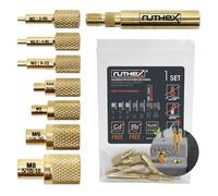 ruthex Lot de 7 pointes de fer à souder pour inserts filetés ruthex M2 / M2.5 / M3 / M4 / M5 / M6 / M8 - #2-56/ #4-40/ #6-32/ #8-32/ #10-24/1/4" avec Adaptateur de fer à souder 9 00 m/T18