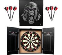 RUTHLESS Home Darts Centre | Armoire de Fléchettes avec Cible et 2 Jeux (Gorille)