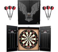 Ruthless Home Darts Centre | Cible de fléchettes avec armoire, cible de fléchettes et 2 jeux de fléchettes (aigle)