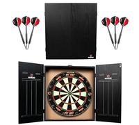 Ruthless Home Darts Centre | Options d'éclairage LED | Centre de fléchettes domestique avec armoire, cible de fléchettes et 2 jeux de fléchettes (USB)
