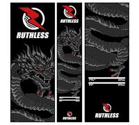 RUTHLESS Tapis de fléchettes | Tapis de fléchettes robuste, antidérapant et durable pour sol - Noir (Dragon)