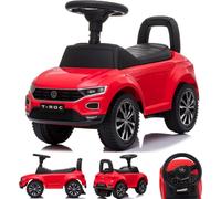 sun baby Voiture à Pousser Volkswagen T-Roc avec Licence dès 12 Mois avec boîte à Gants, Jantes chromées, klaxon et mélodies (Rouge)