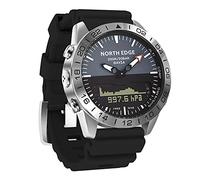 RUTXE Montre Militaire Multifonction Extérieure pour Hommes 200M Étanche Double Affichage Numérique Montre Bracelet de Plongée à Pression d'Altitude avec Boussole Compteur de Calories (Black)