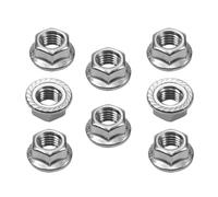 Ruuizksa Lot de 12 écrous hexagonaux M à bride dentée M12-1,75 mm Écrous à bride hexagonale M12-1,75 mm Écrous de rechange pour mécanique de bricolage